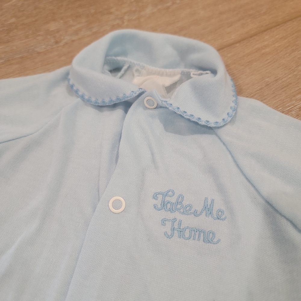 "Take Me Home" footed onesie